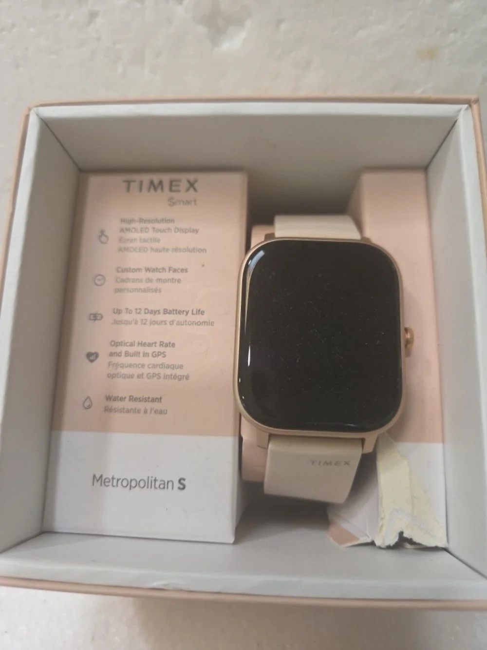 Timex Metropolitan S Smartwatch - Rose Gold Case with Blush Band  No Charger